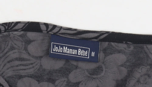 JoJo Maman Bébé Black Floral Wrap Blouse for Women M