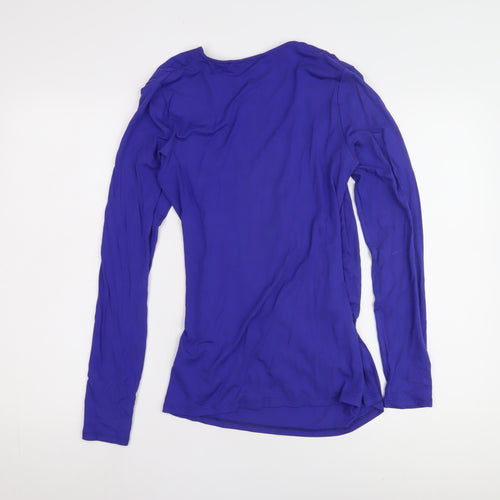 Boden Women's Blue Wrap V-Neck Long Sleeve Top