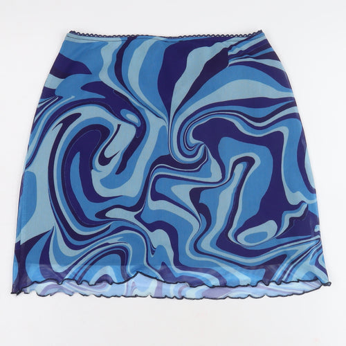 Urban Outfitters Women's Blue Geometric XS Short Skirt