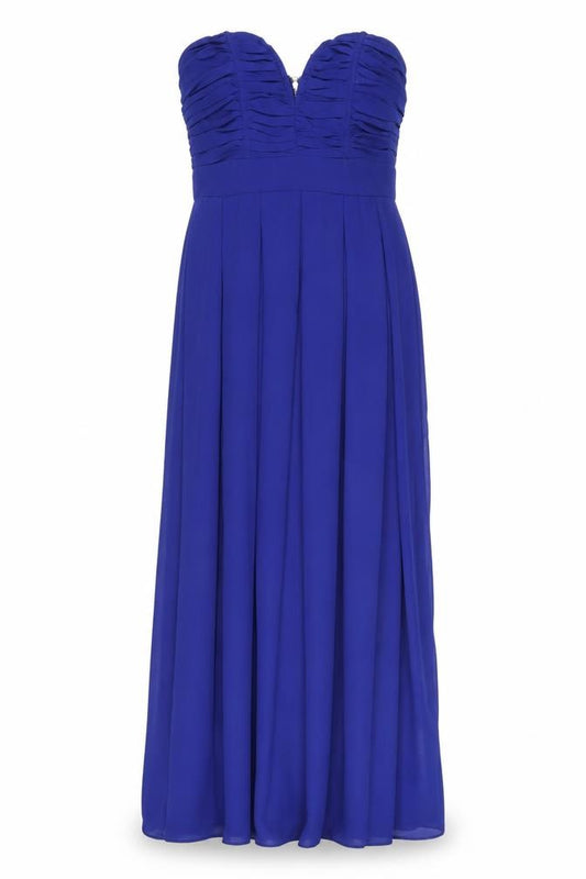 Front view of TFNC Women's Blue Zip Dress in S
