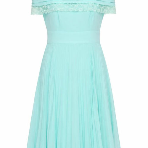 ASOS Women's Blue Off Shoulder A-Line Dress UK 10