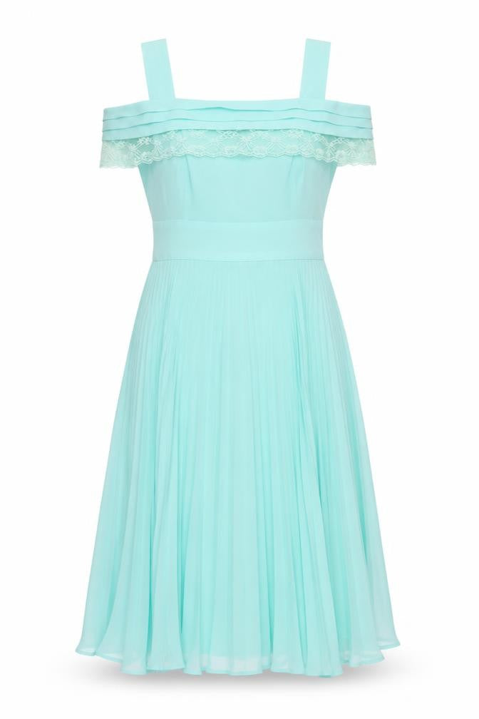 ASOS Women's Blue Off Shoulder A-Line Dress UK 10