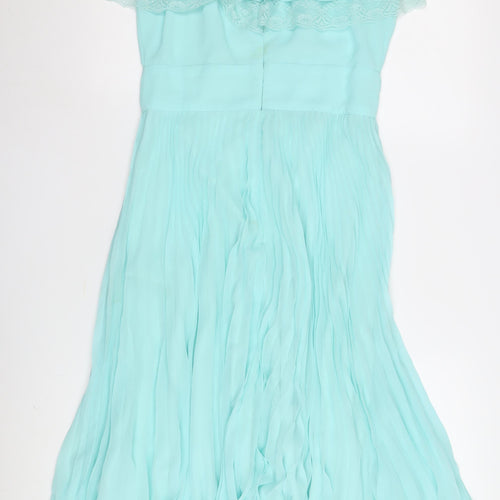 ASOS Women's Blue Off Shoulder A-Line Dress UK 10