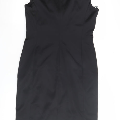 Coast Black Sheath Dress, Women's Size 16, Formal Satin