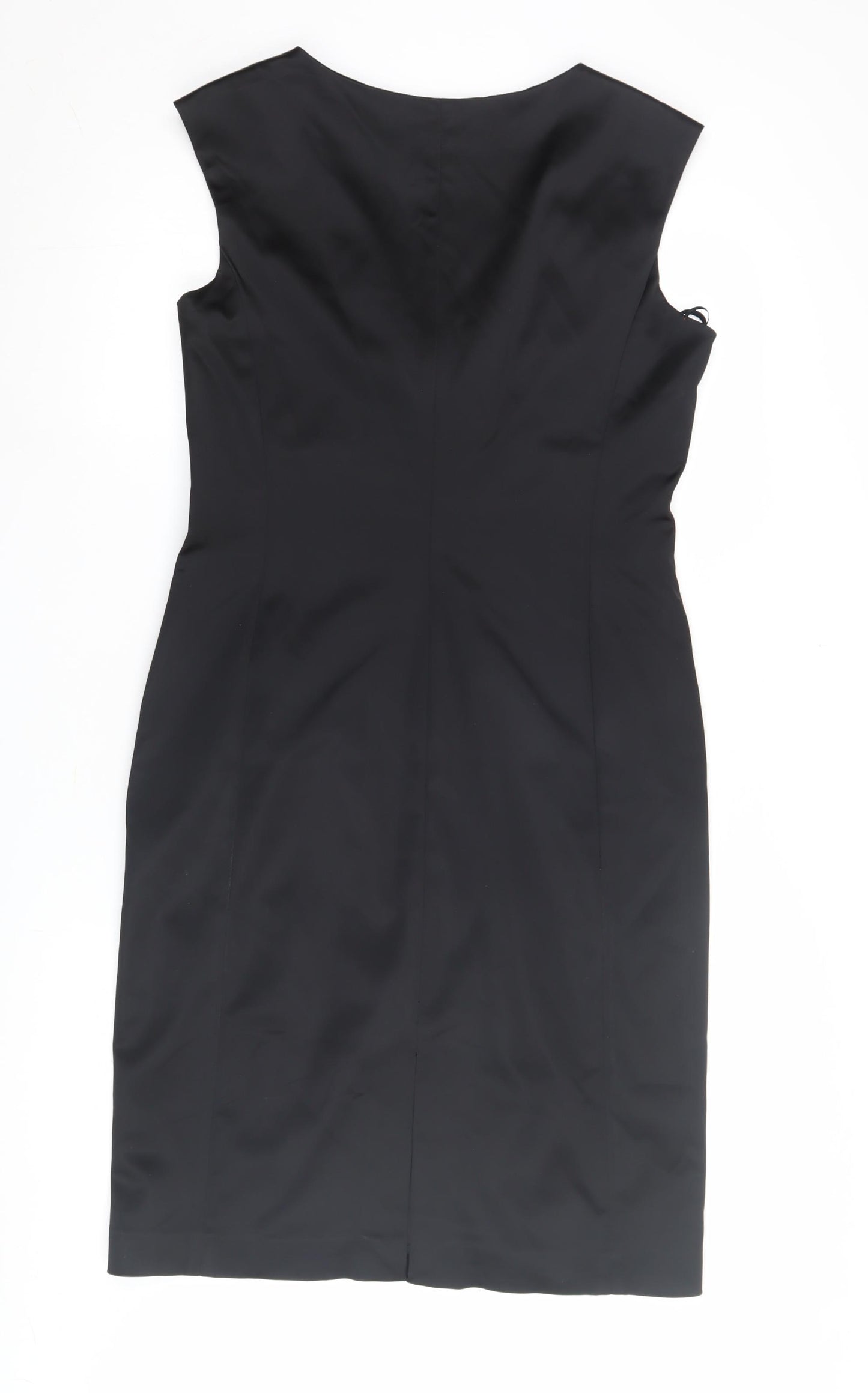 Coast Black Sheath Dress, Women's Size 16, Formal Satin