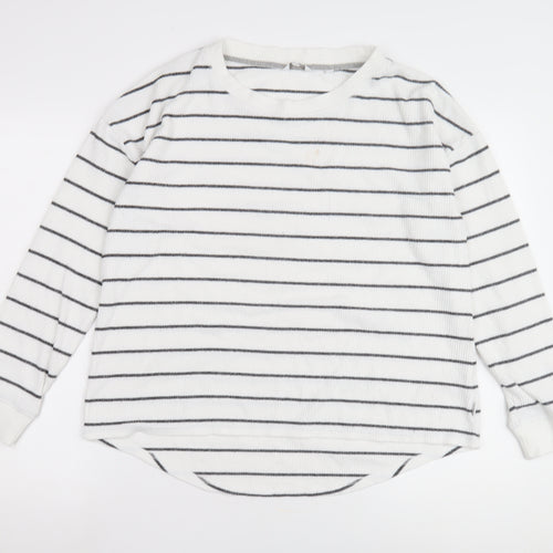Fat Face Women’s White Striped Long Sleeve T-Shirt