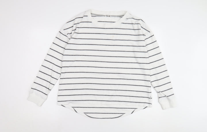 Fat Face Women’s White Striped Long Sleeve T-Shirt