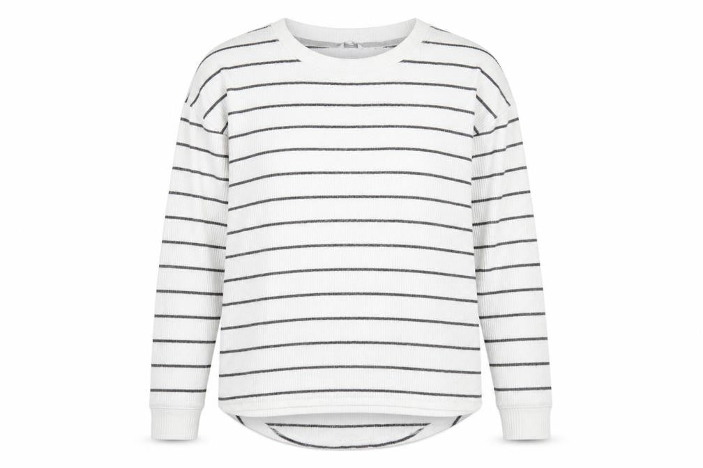 Fat Face Women’s White Striped Long Sleeve T-Shirt