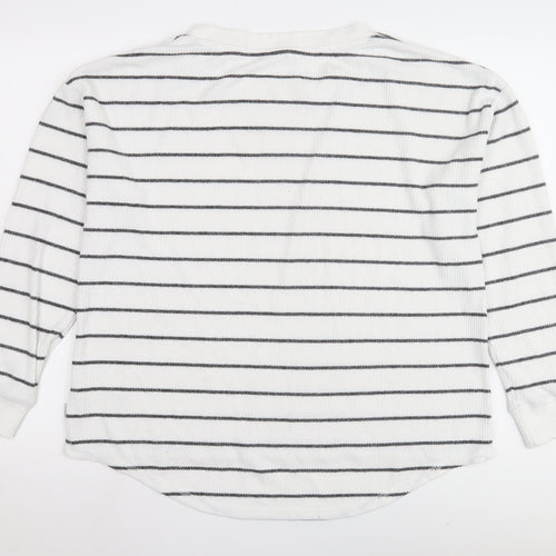 Fat Face Women’s White Striped Long Sleeve T-Shirt