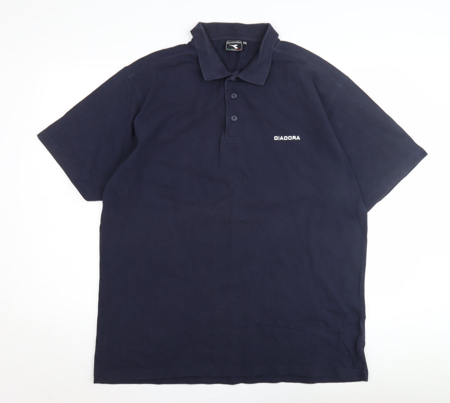 Diadora Men's Blue Polo Shirt 2XL Solid Casual