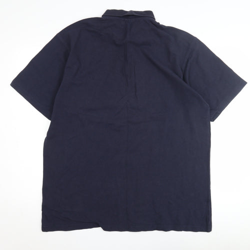 Diadora Men's Blue Polo Shirt 2XL Solid Casual