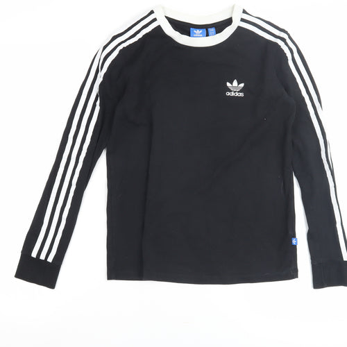 Adidas Unisex Black Long Sleeve Pullover Top Size 8
