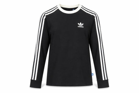 Front view of Adidas unisex black long sleeve pullover top, size 8