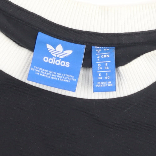 Adidas Unisex Black Long Sleeve Pullover Top Size 8