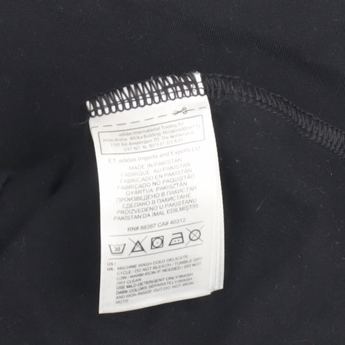 Adidas Unisex Black Long Sleeve Pullover Top Size 8