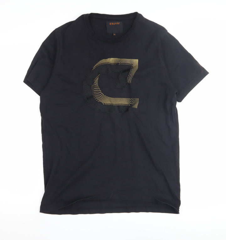 Cruyff Men's Black XL Graphic T-Shirt