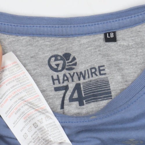 Haywire Boys Blue Graphic Print T-Shirt Large