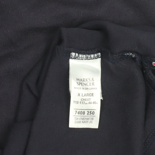 Marks and Spencer Men's Blue XL Cotton Polo Shirt