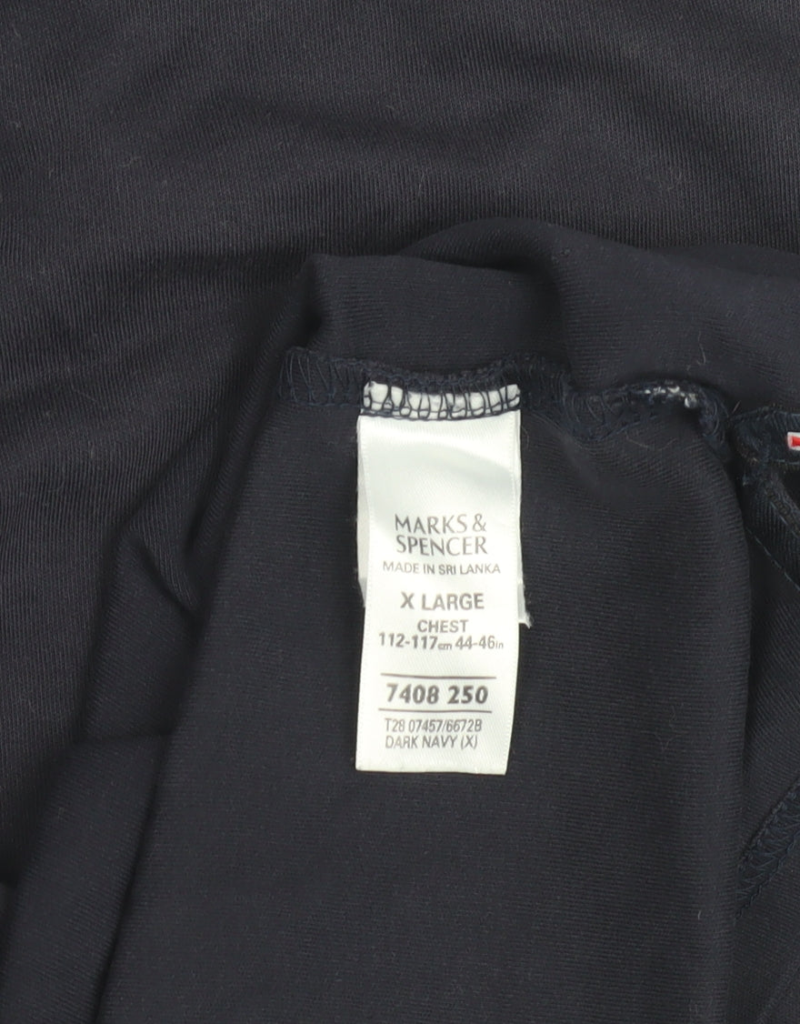 Marks and Spencer Men's Blue XL Cotton Polo Shirt