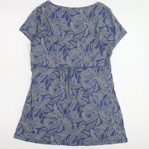 Mantary Women's Blue Floral T-Shirt Size 14