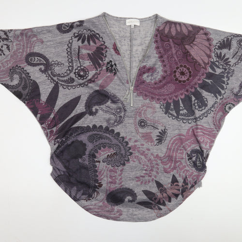 Apricot Women’s Grey Paisley Top Size S/M