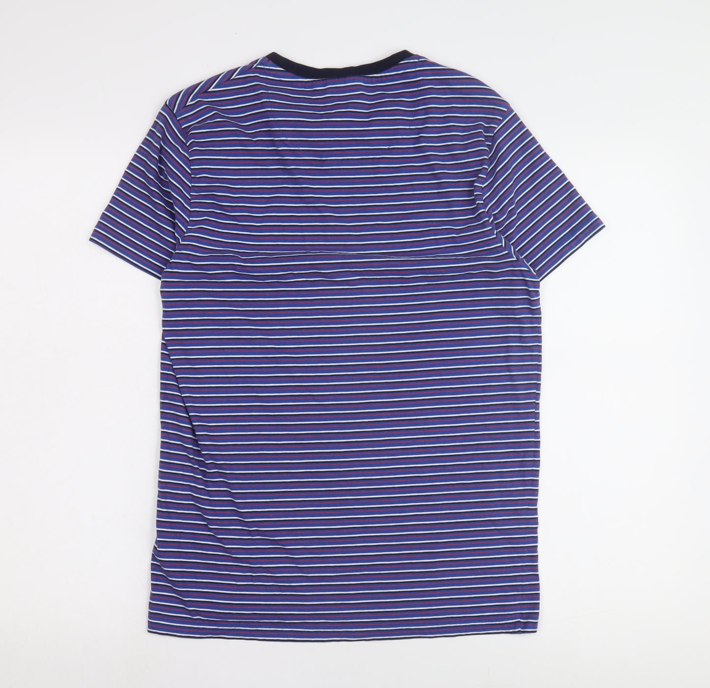 The Spitalfields Shirt Co Men's Medium Blue Striped T-Shirt