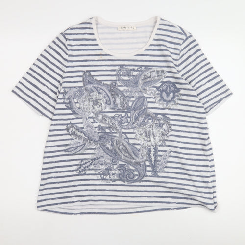Betty Barclay Women's Blue Sequin Striped T-Shirt
