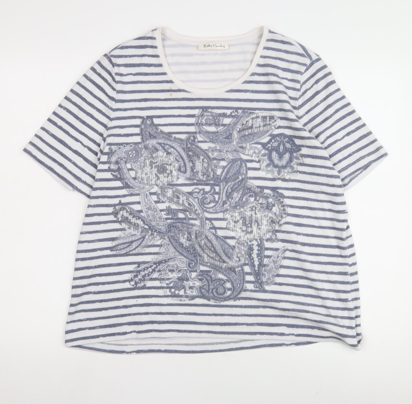 Betty Barclay Women's Blue Sequin Striped T-Shirt