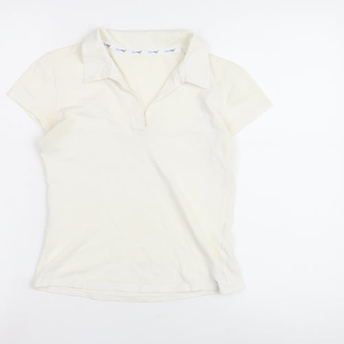 USA Pro Women's White Polo Shirt Medium - Casual Cotton Blend