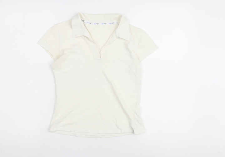 USA Pro Women's White Polo Shirt Medium - Casual Cotton Blend