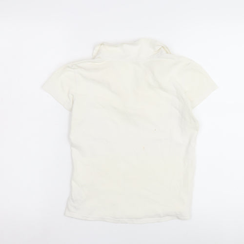 USA Pro Women's White Polo Shirt Medium - Casual Cotton Blend