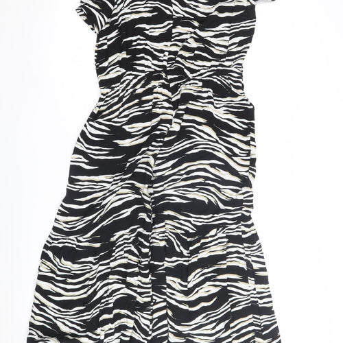 Next Women's Black Animal Print Dress Size 12