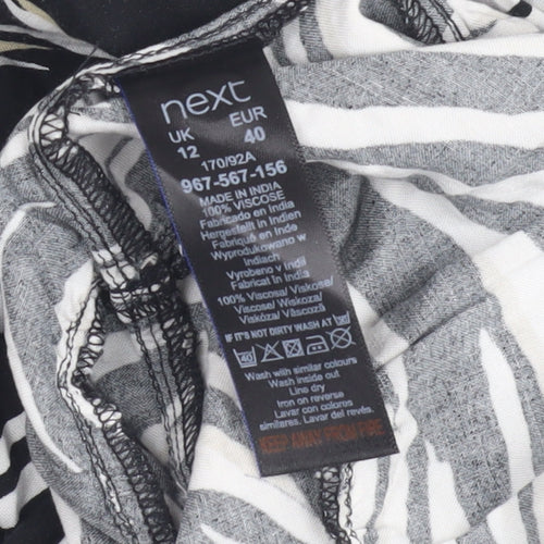 Next Women's Black Animal Print Dress Size 12