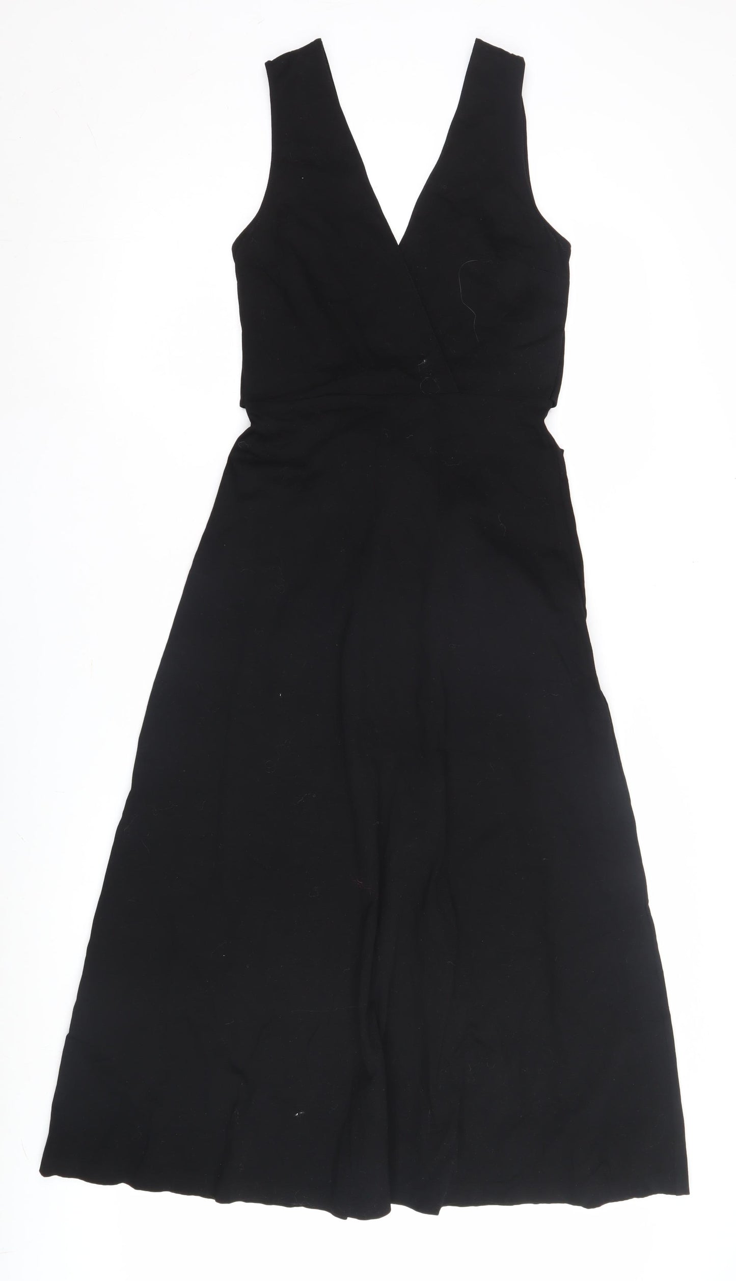 Massimo Dutti Women's Black XS Midi Wrap Dress