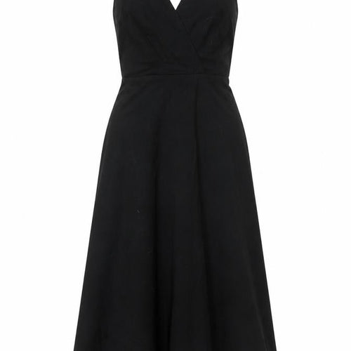 Massimo Dutti Women's Black XS Midi Wrap Dress