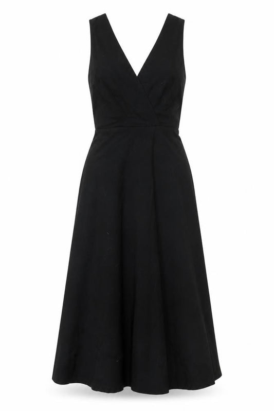Massimo Dutti Women's Black XS Midi Wrap Dress