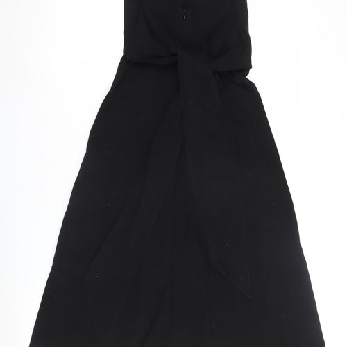 Massimo Dutti Women's Black XS Midi Wrap Dress