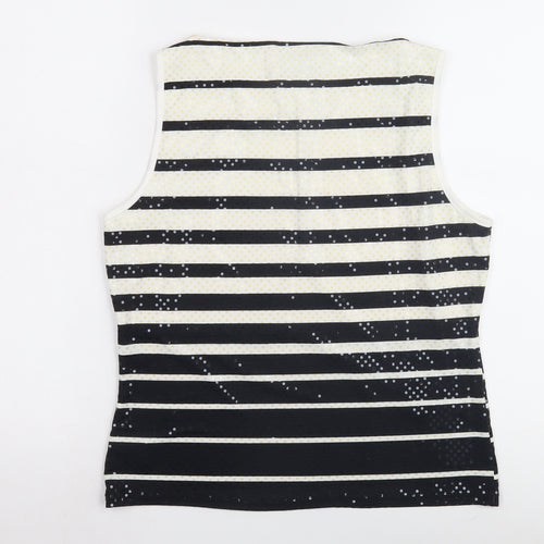 Principles Women's Black Striped Sequin Tank Top