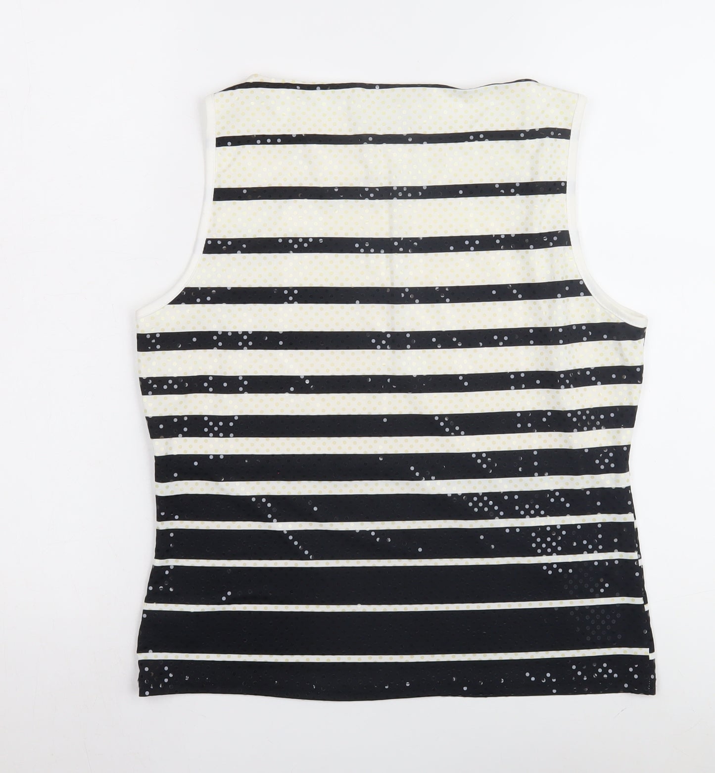Principles Women's Black Striped Sequin Tank Top