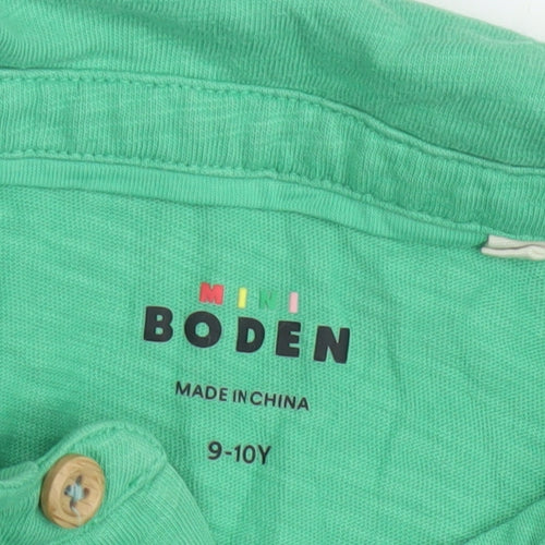 Mini Boden Boys Green Polo Shirt 9-10 Years