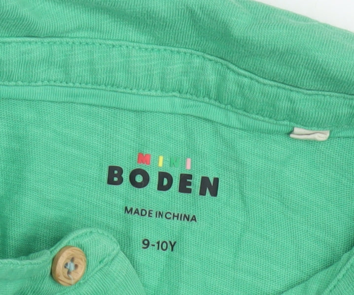 Mini Boden Boys Green Polo Shirt 9-10 Years