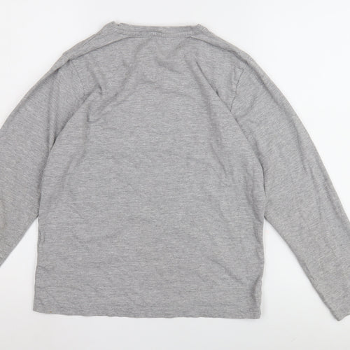 FC Barcelona Boys Grey Long Sleeve T-Shirt, Size 14 Years