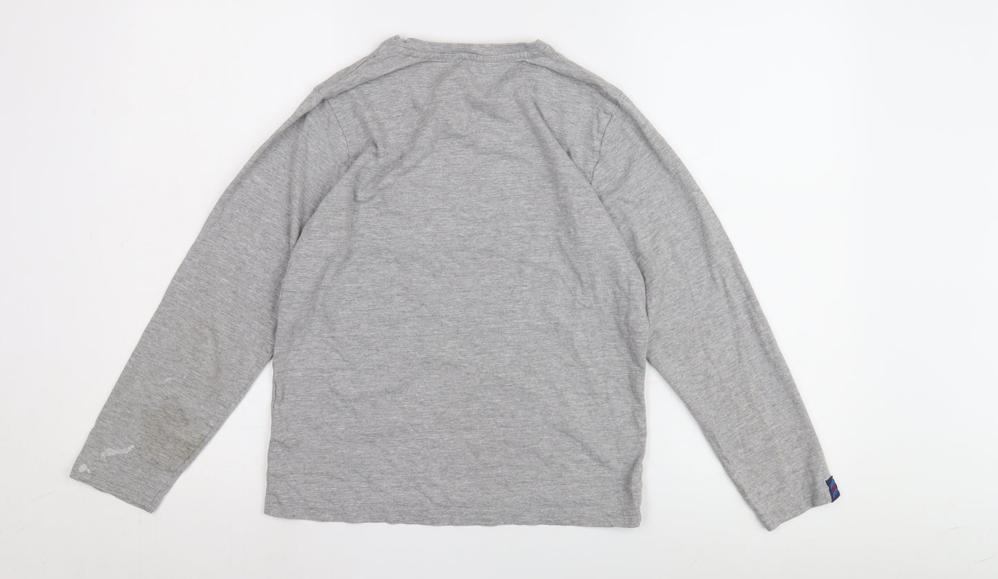 FC Barcelona Boys Grey Long Sleeve T-Shirt, Size 14 Years