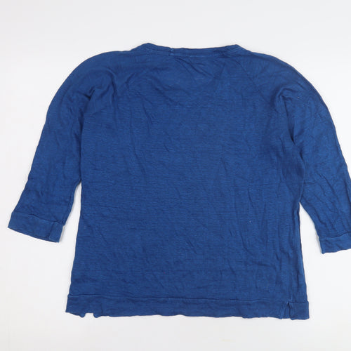 Jigsaw Women's Blue 3/4 Sleeve T-Shirt, Size L