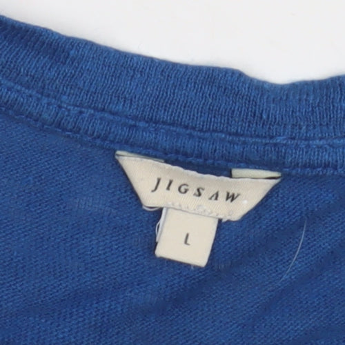Jigsaw Women's Blue 3/4 Sleeve T-Shirt, Size L