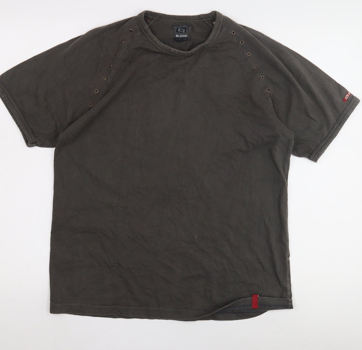 Blend Men's Black Cotton Crew Neck T-Shirt L