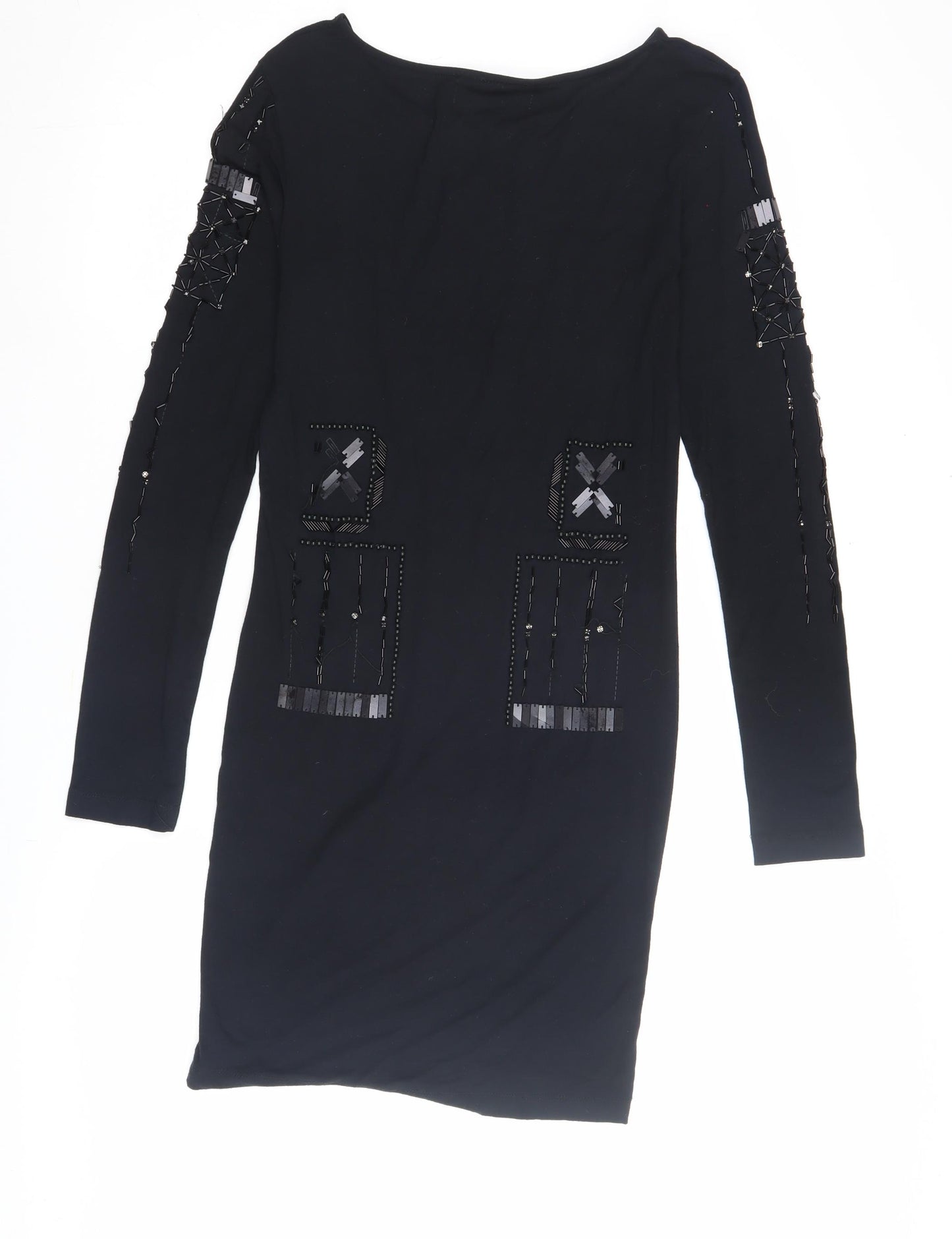 Religion Women's Black Midi Bodycon Dress Size 12