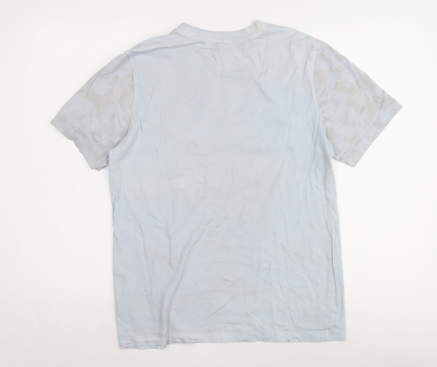 Nike Men's Blue M T-Shirt, Crew Neck, Cotton, Logo Accent