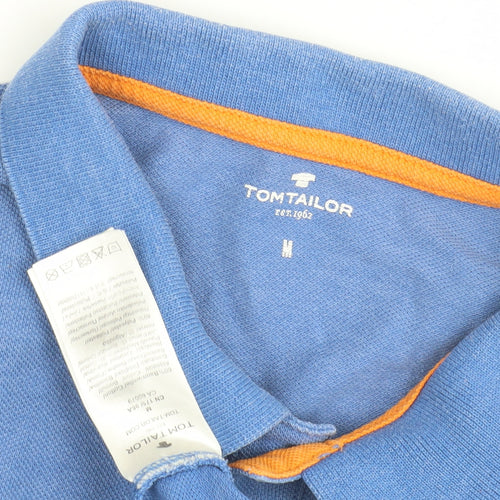 Tom Tailor Men's Blue Polo Shirt M Short Sleeve