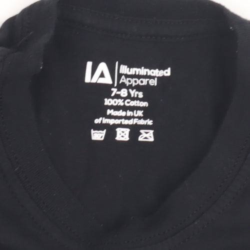 Illuminated Apparel Boys Black T-Shirt 7-8 Years with Logo